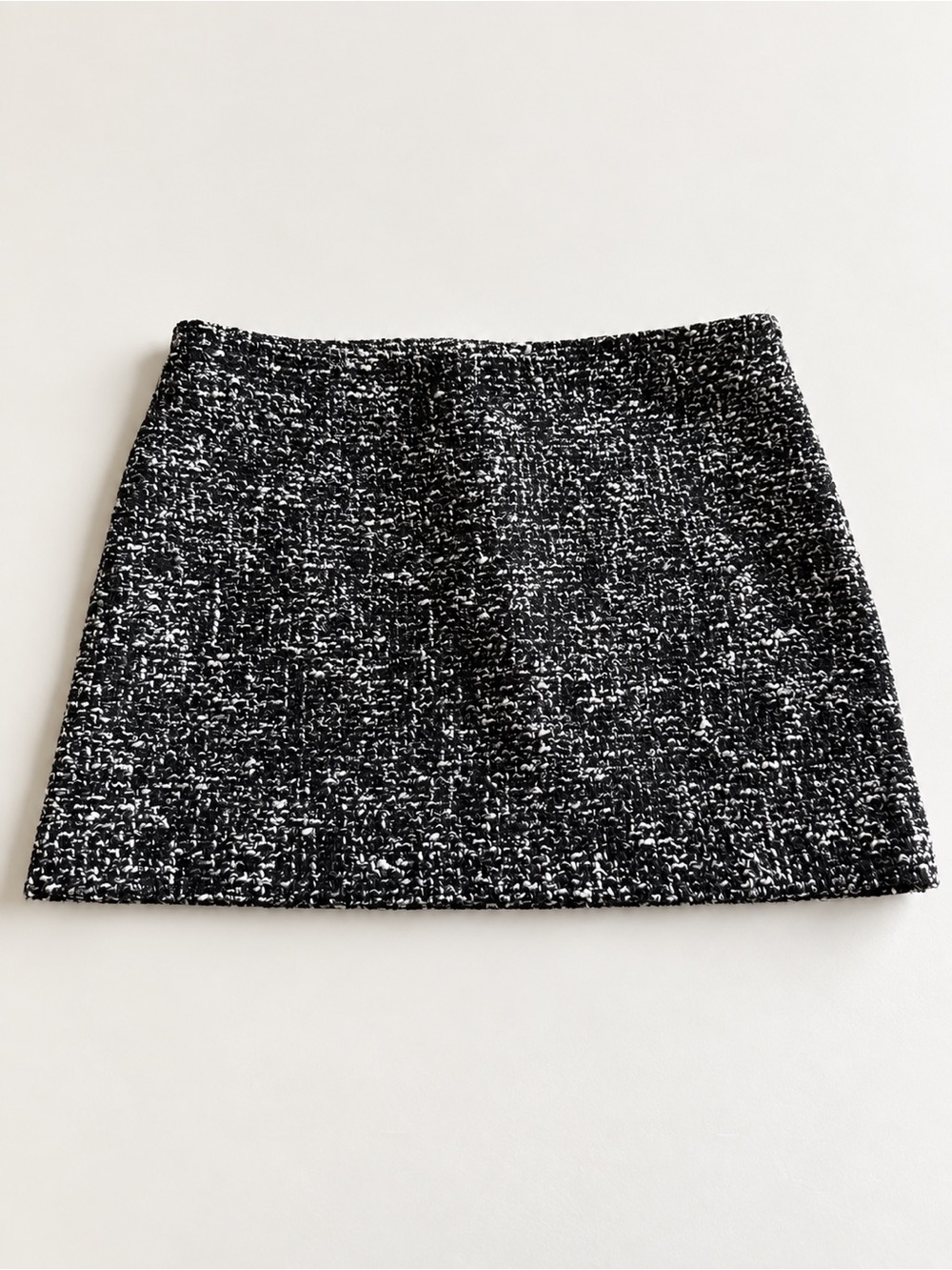 MNG Bouclé Mini Skirt in Black & White
